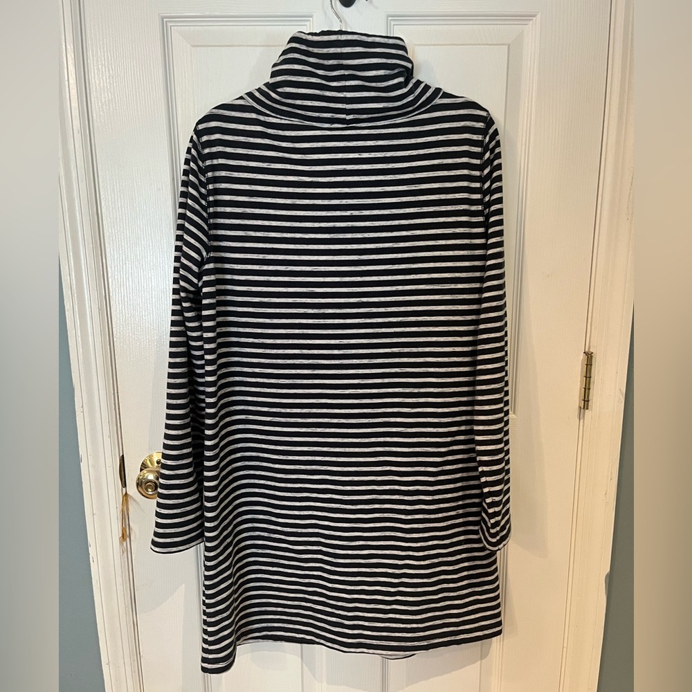 T by Talbots Navy & Gray Striped Dress - Picture 2 of 3
